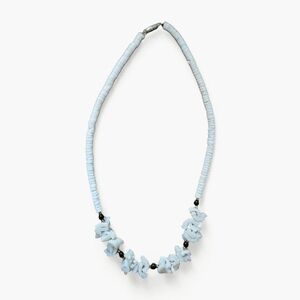 Vintage Carved Shell Floral Beaded  Necklace. White.